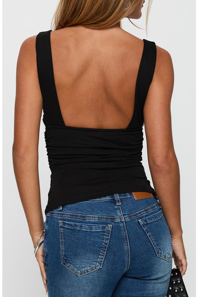 Sublime Ruched Tank, Alternate, color, BLACK
