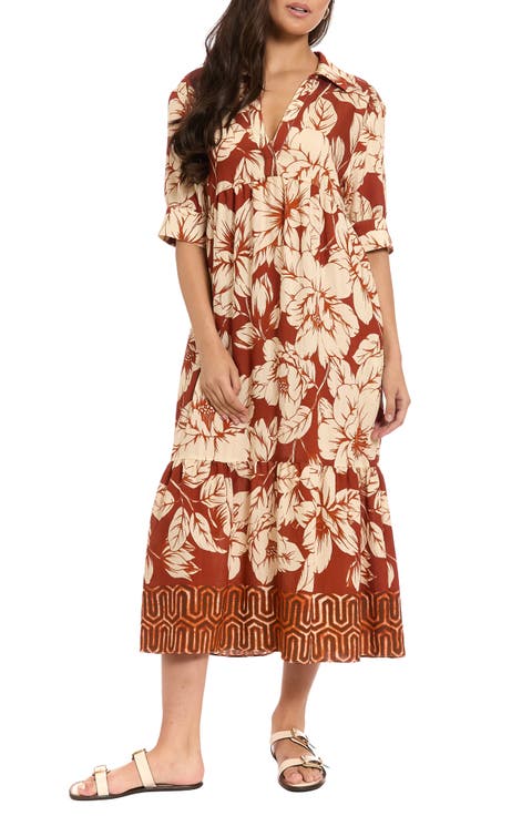 Floral Empire Waist Midi Dress