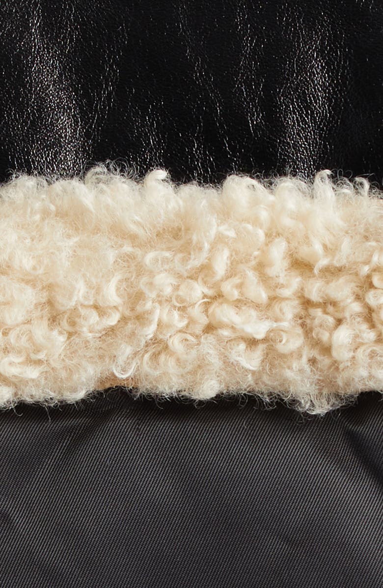 Stand Studio Mary Recycled Down Puffer Jacket with Faux Shearling Trim, Alternate, color, 