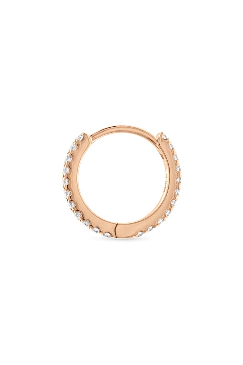 Diamond Eternity Single Hoop Earring, Alternate, color, 18K ROSE GOLD/ DIAMOND