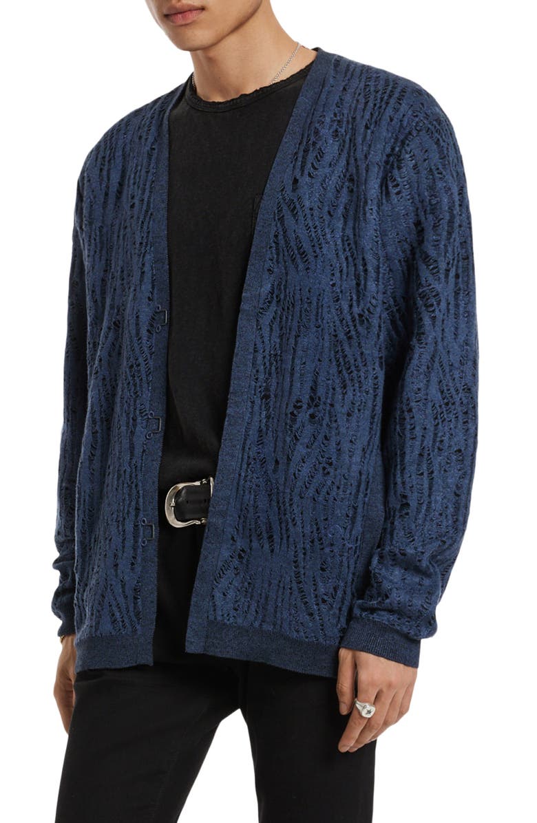 John Varvatos Joplin Cotton & Silk Blend Cardigan, Alternate, color, 