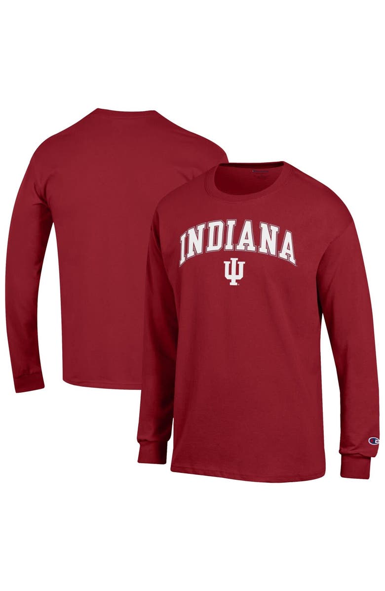 Champion Men's Champion  Crimson Indiana Hoosiers Arch Over Logo Long Sleeve T-Shirt, Alternate, color, 