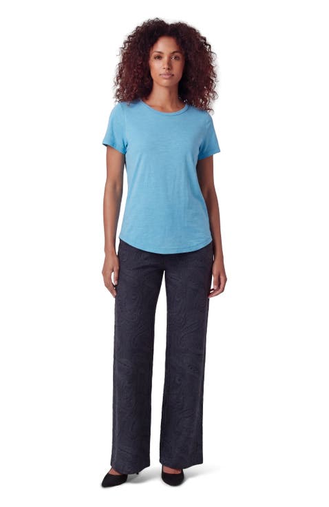 Crochet Paisley Womens Wool Wide-leg Pant
