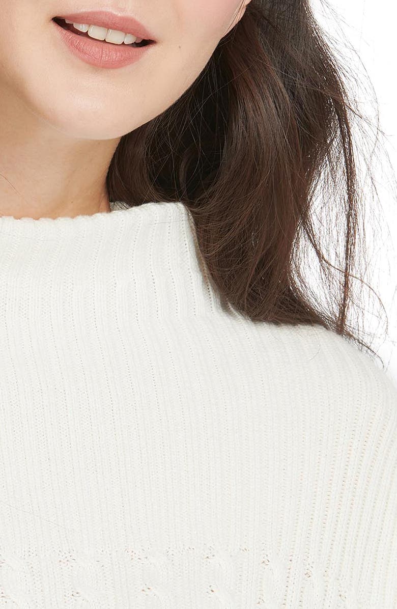 Barbour Guernsey Mix Stitch Cotton Cape Sweater, Alternate, color,