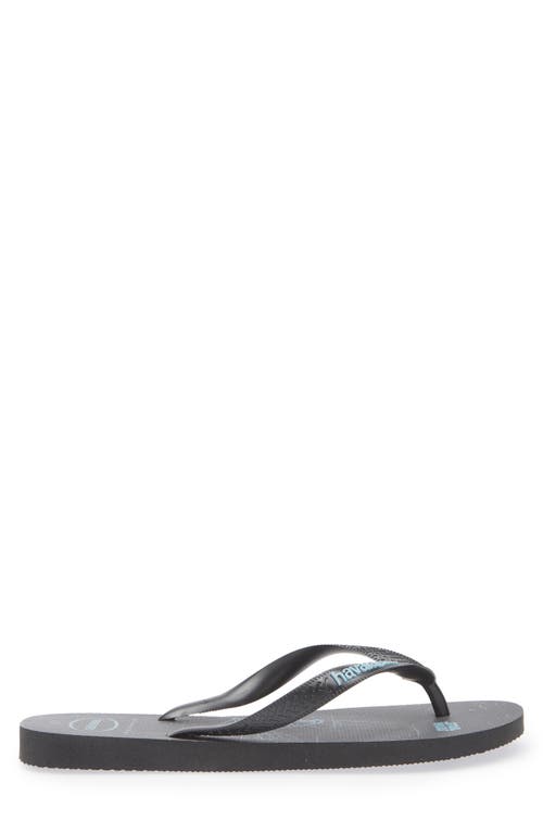 Havaianas Star Wars Flip Flop In Black/black/blue