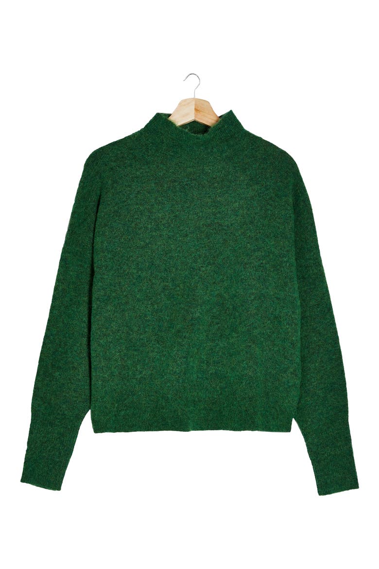 Textured Funnel Neck Sweater, Alternate, color, GREEN
