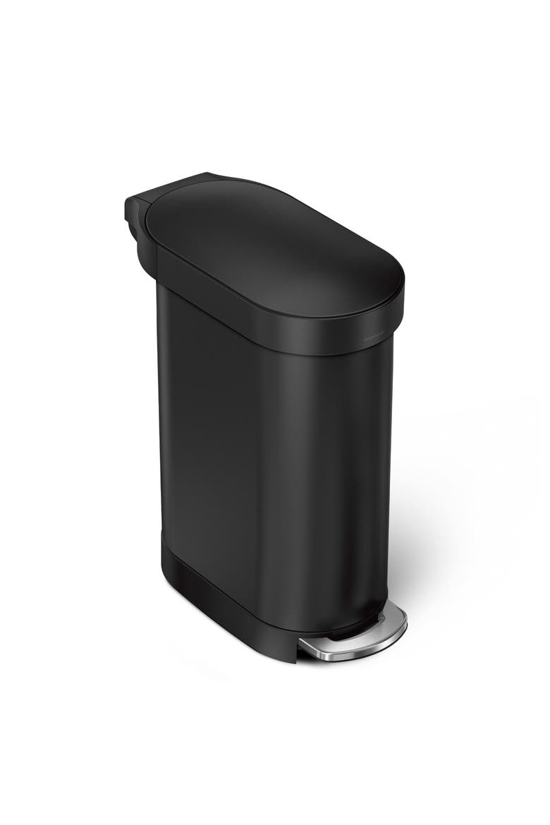 45L slim step can, Main, color, MATTE BLACK