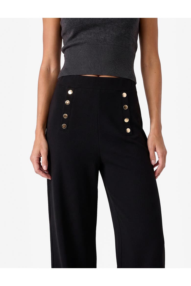 Palazzo Trousers, Alternate, color, BLACK