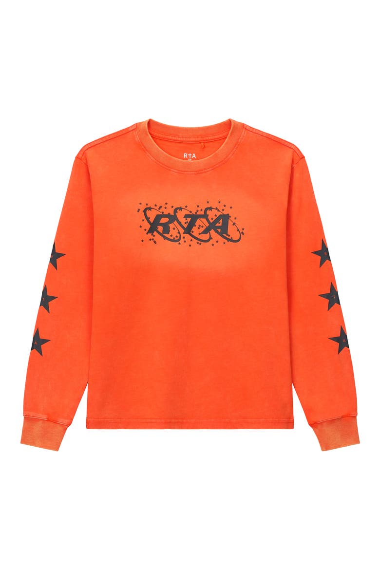 Kids' Hollis Long Sleeve Cotton Graphic T-Shirt, Main, color, ORANGE PLANETARY RTA