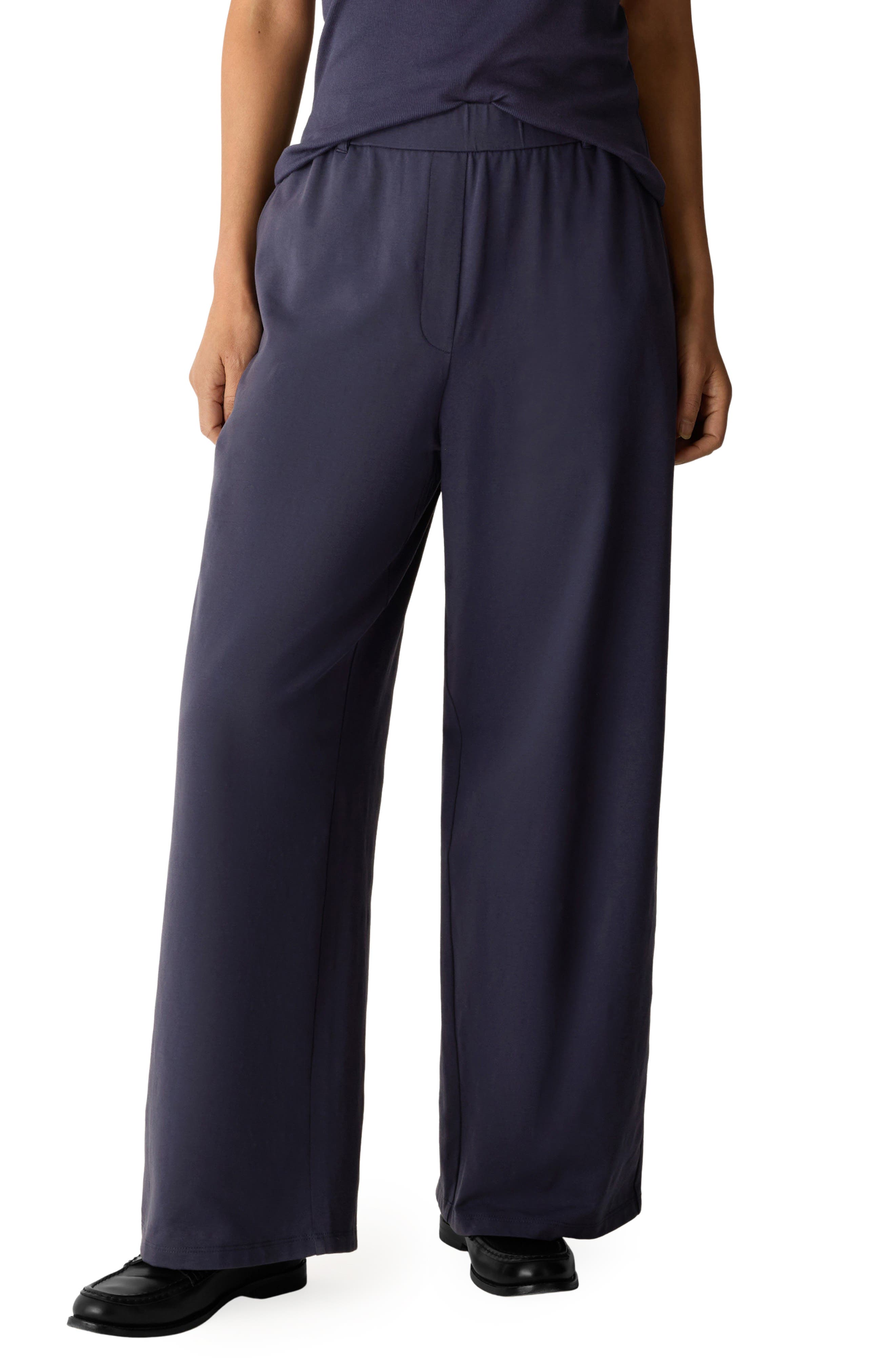 High Waist Stretch Organic Wide Leg Pants