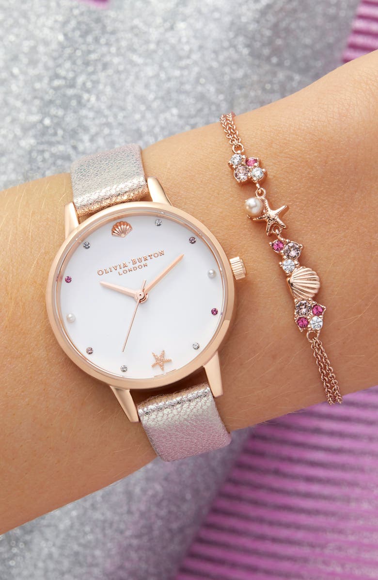 Olivia Burton Under the Sea Boxed Bracelet & Watch Set, 30mm, Alternate, color,