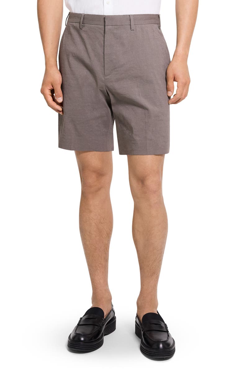 Theory Stretch Linen Blend Shorts, Main, color, Morel