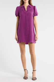 Alice + Olivia Jem Puff Sleeve Shirtdress