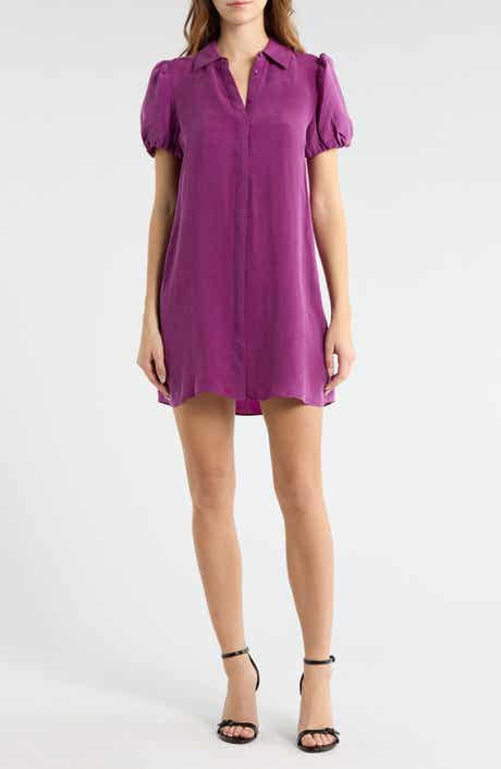 Alice + Olivia Jem Puff Sleeve Shirtdress