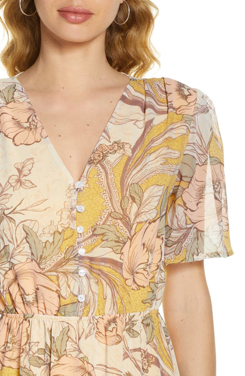 Fraiche by J Yura Floral Print Chiffon Maxi Dress, Alternate, color,
