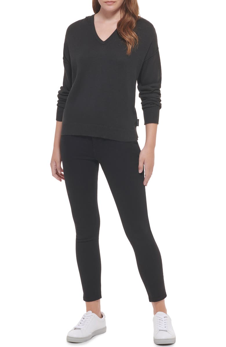 Calvin Klein Jeans V-Neck Hoodie, Alternate, color, 