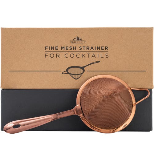 A Bar Above Antique Copper Fine Mesh Strainer In Antique Copper