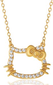 Hello Kitty Necklace for Women Official License, Cubic Zirconia Pendant
