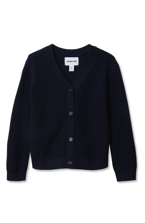 Girls Button Front Knit Cardigan