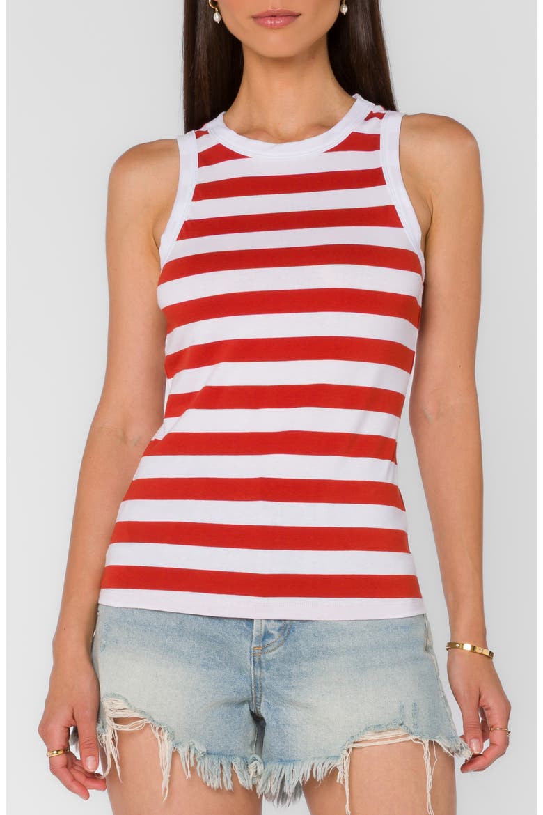 Rios Racerback Tank, Main, color, RED WHITE STRIPE
