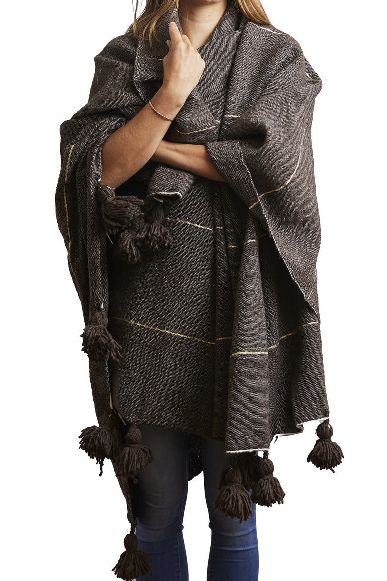 Moroccan Cotton Blanket, Main, color, Brown