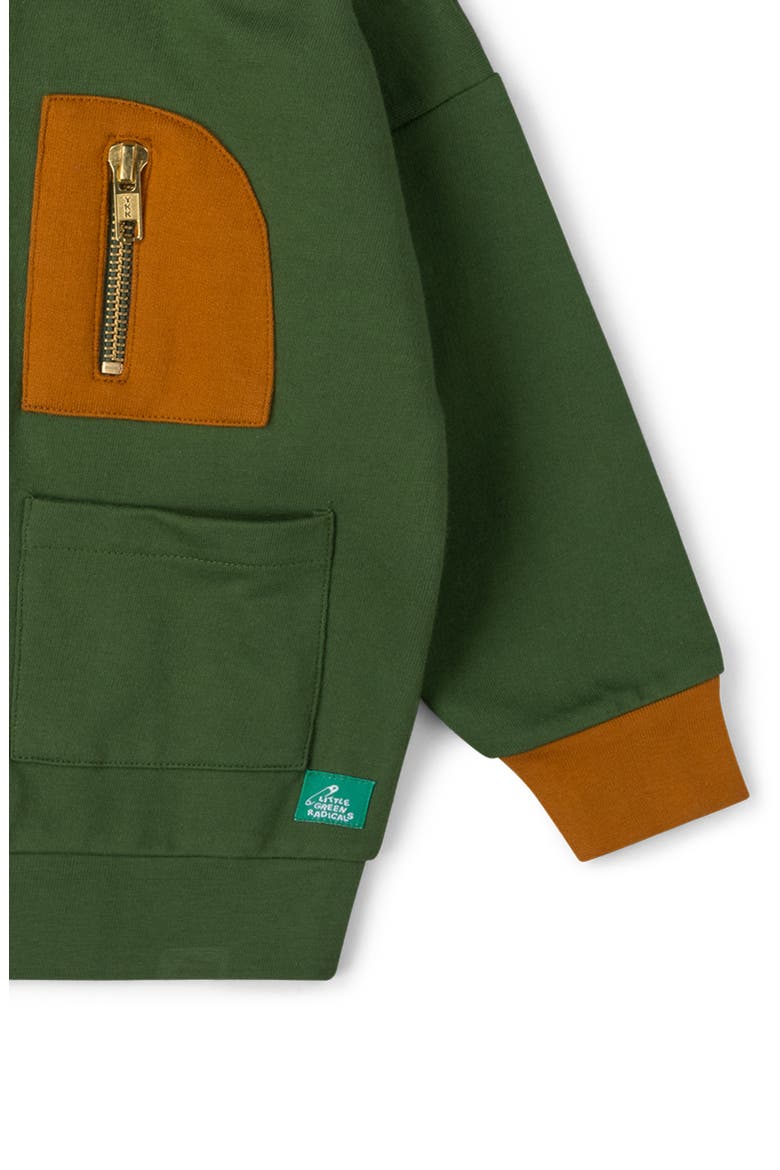 Kids' Half Zip Organic Cotton Hoodie, Alternate, color, GREEN