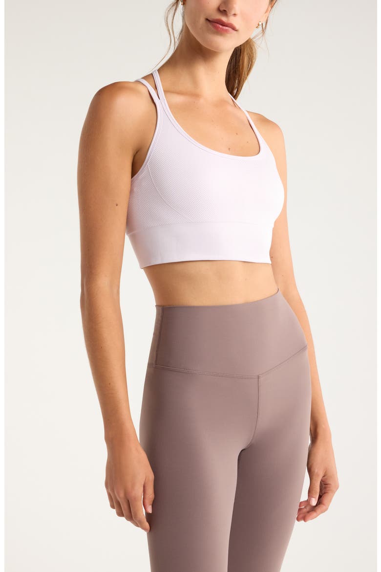 Seamless Strappy Sports Bra, Alternate, color, PURPLE HUSH