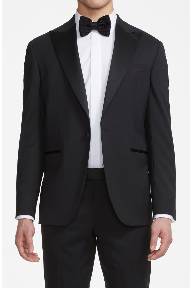 Elwood Tuxedo Jacket, Alternate, color, BLACK