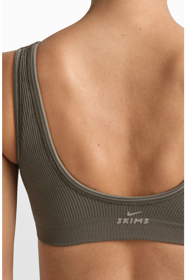 Ribbed Seamless Mico-Scoop Bra, Alternate, color, DUSTYOAKMOSS/ DUNE