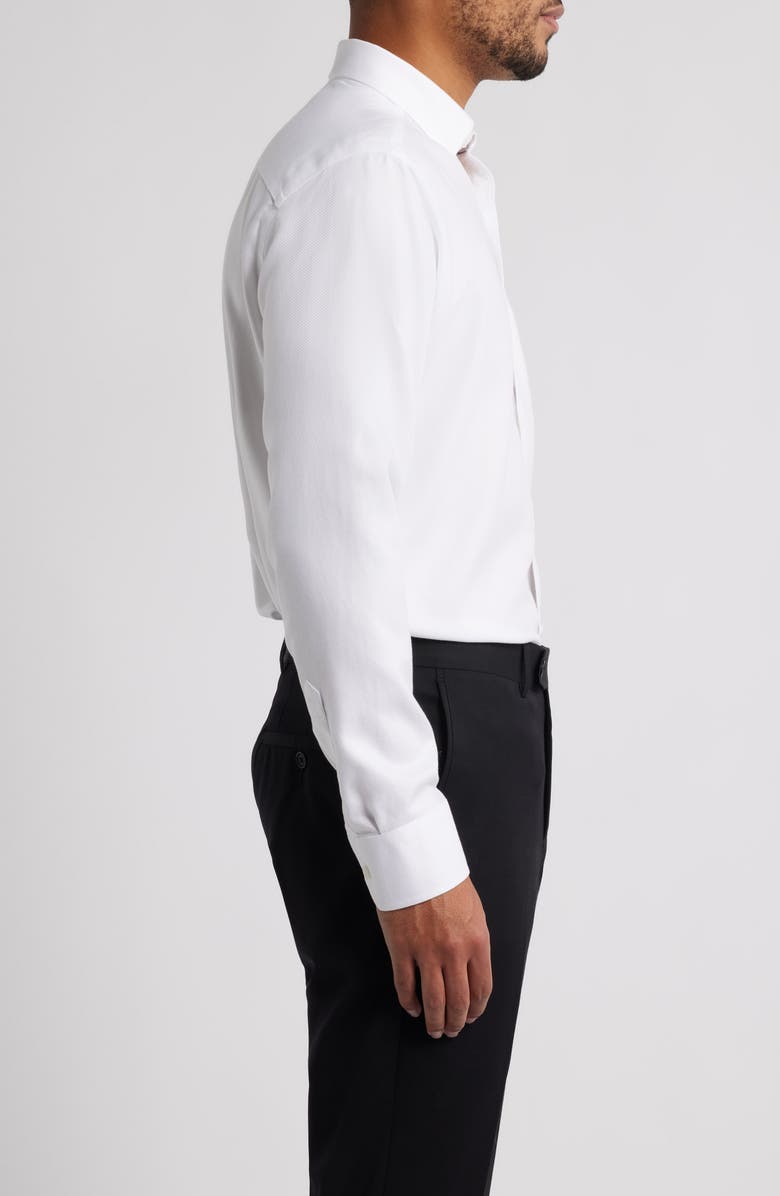 Johnston & Murphy Non-Iron Cotton Dobby Dress Shirt, Alternate, color, White