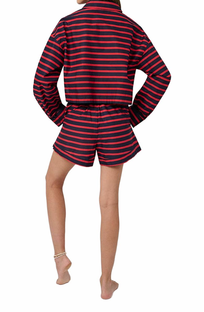 WeWoreWhat Pull On Beach Short, Alternate, color, Tr Red/Dk Navy