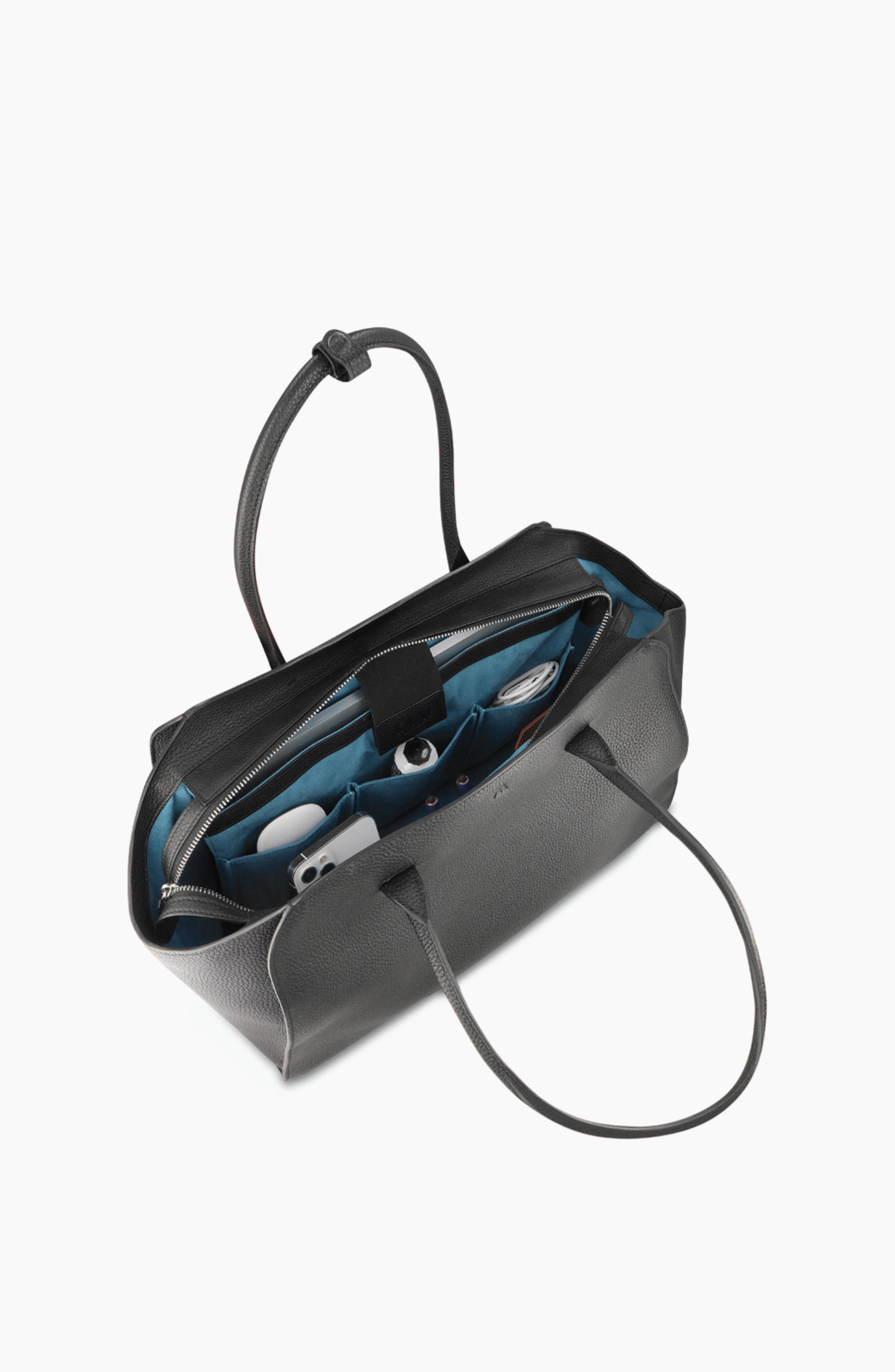 Voyager Leather Tote Bag - Grain, Alternate, color, Grain Black