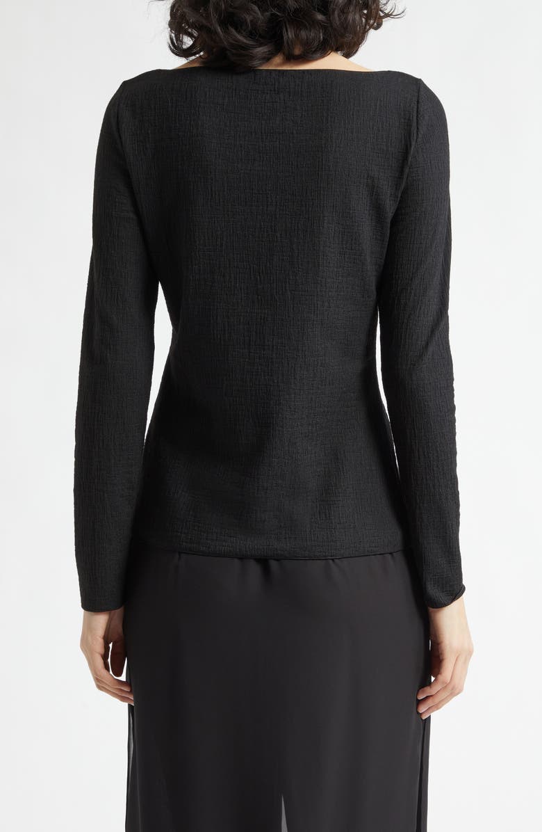 Emporio Armani Boat Neck Top, Alternate, color, Solid Black