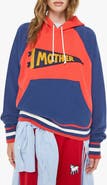 MOTHER The Square Colorblock Appliqué Cotton Hoodie