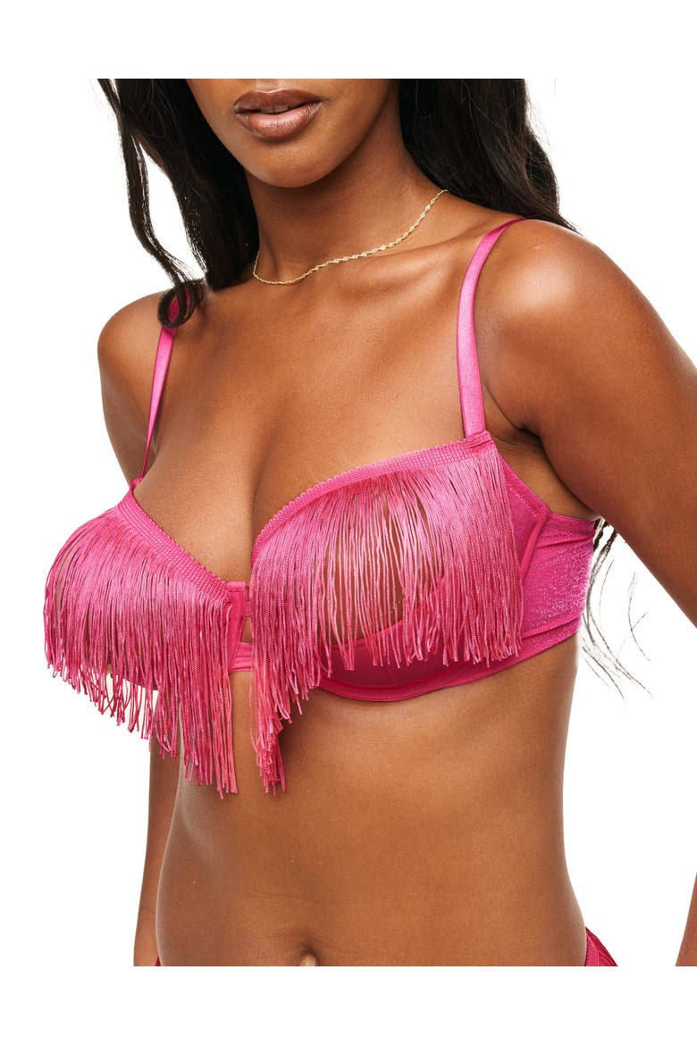 Cece Unlined Quarter Cup Bra, Alternate, color, Dark pink