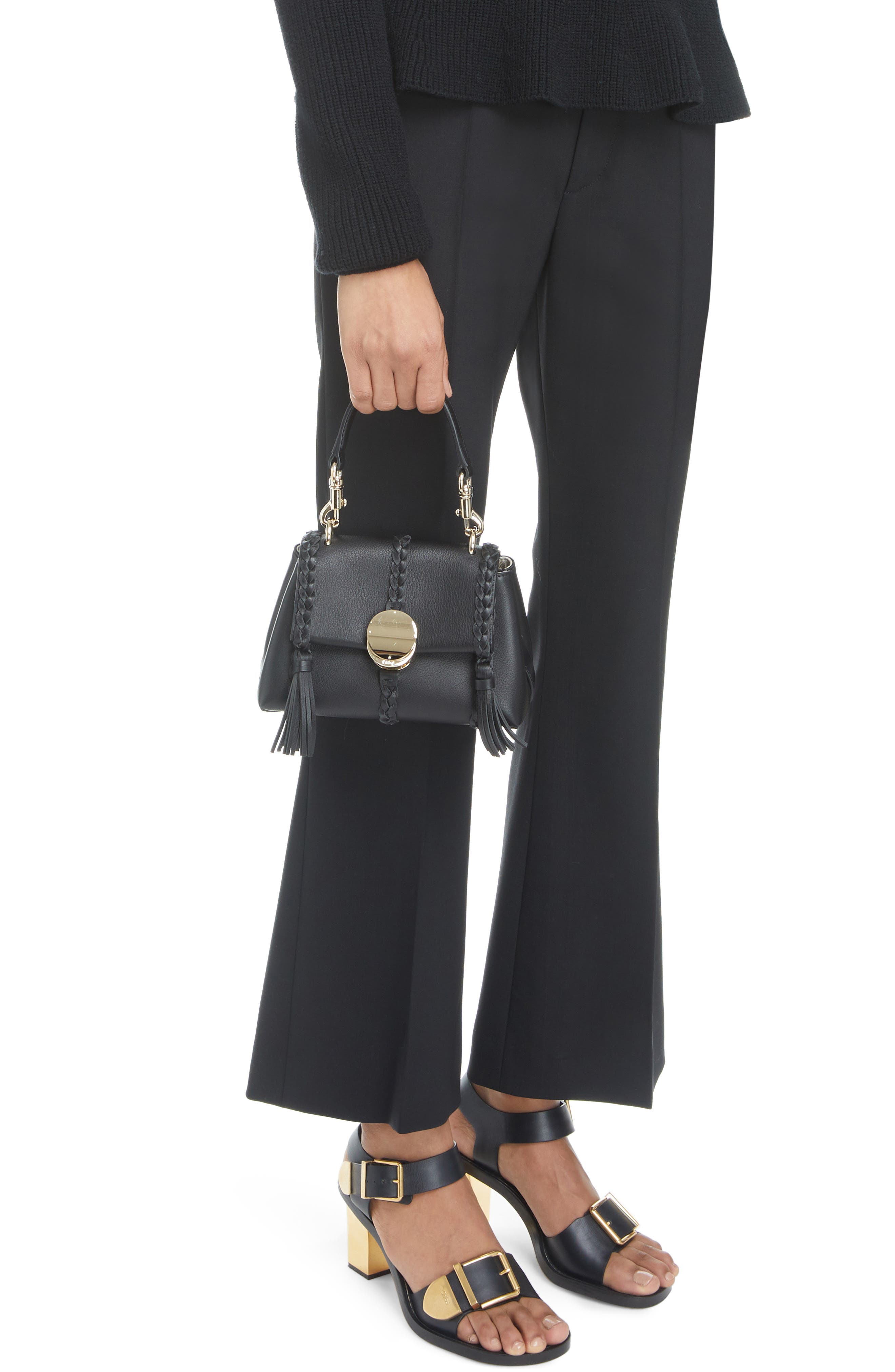 Chloé Mini Penelope Leather Crossbody Satchel, Alternate, color, 