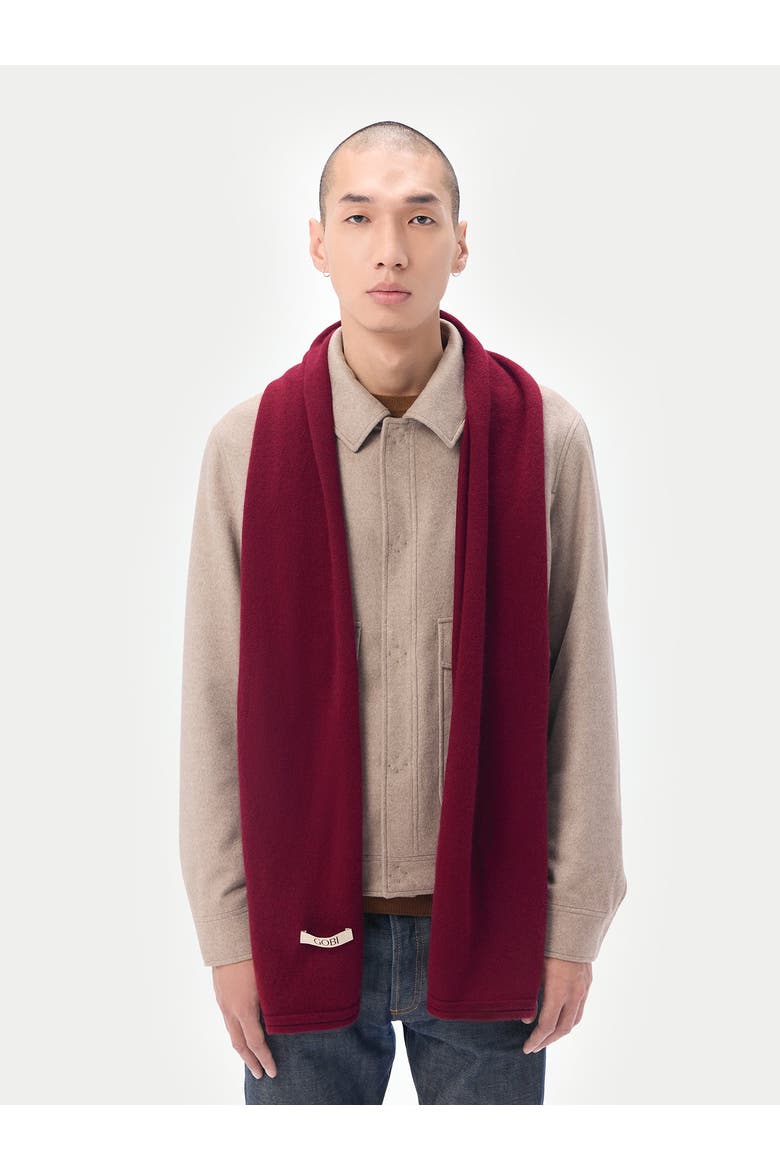 Cashmere Jersey Knit scarf, Alternate, color, bordeaux