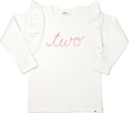 oh baby! "two" Pink Eyelash Millie Long Sleeve Tee