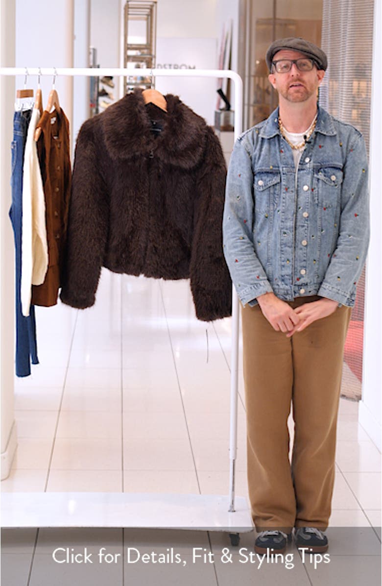 Cropped Faux Fur Jacket, sales video thumbnail