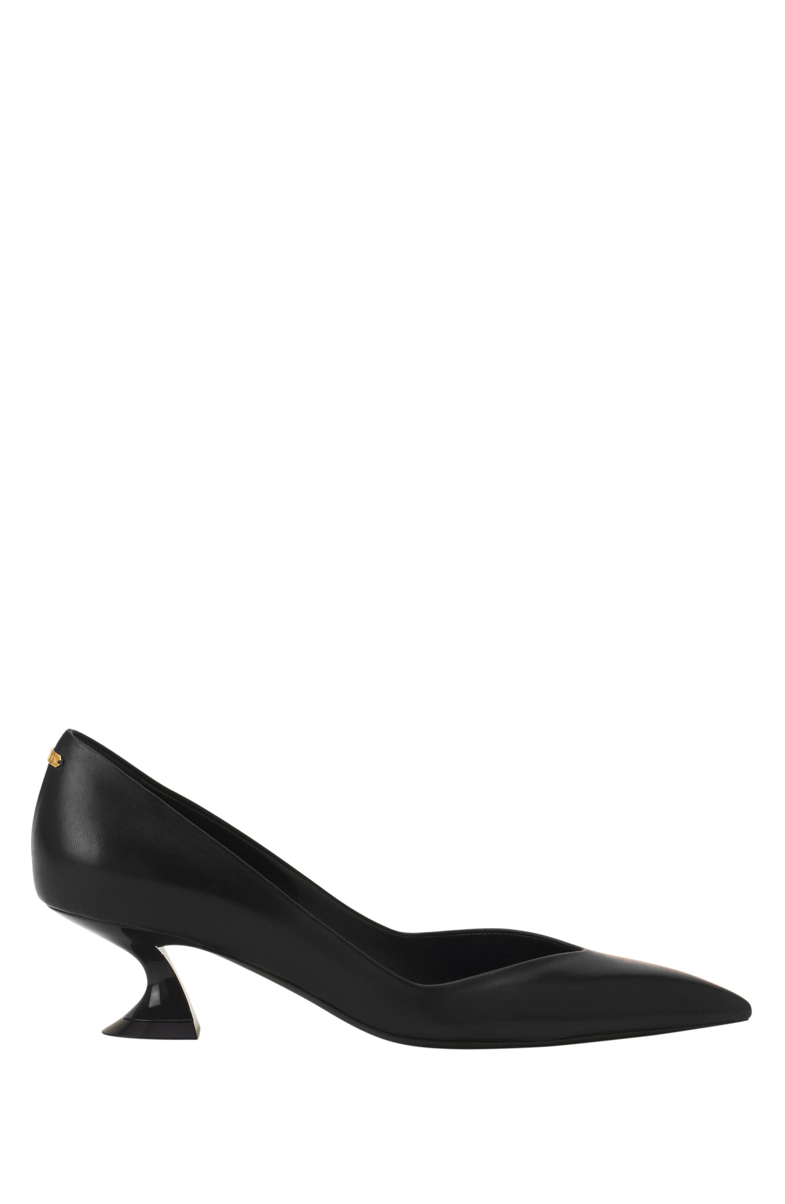Lanvin Midnight Step Pump In Leather, Main, color, Black
