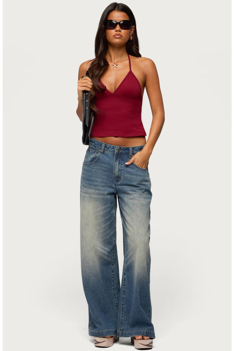 Noriah Halter Top, Alternate, color, BURGUNDY