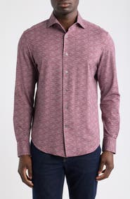Bugatchi Devon OoohCotton® Grid Button-Up Shirt