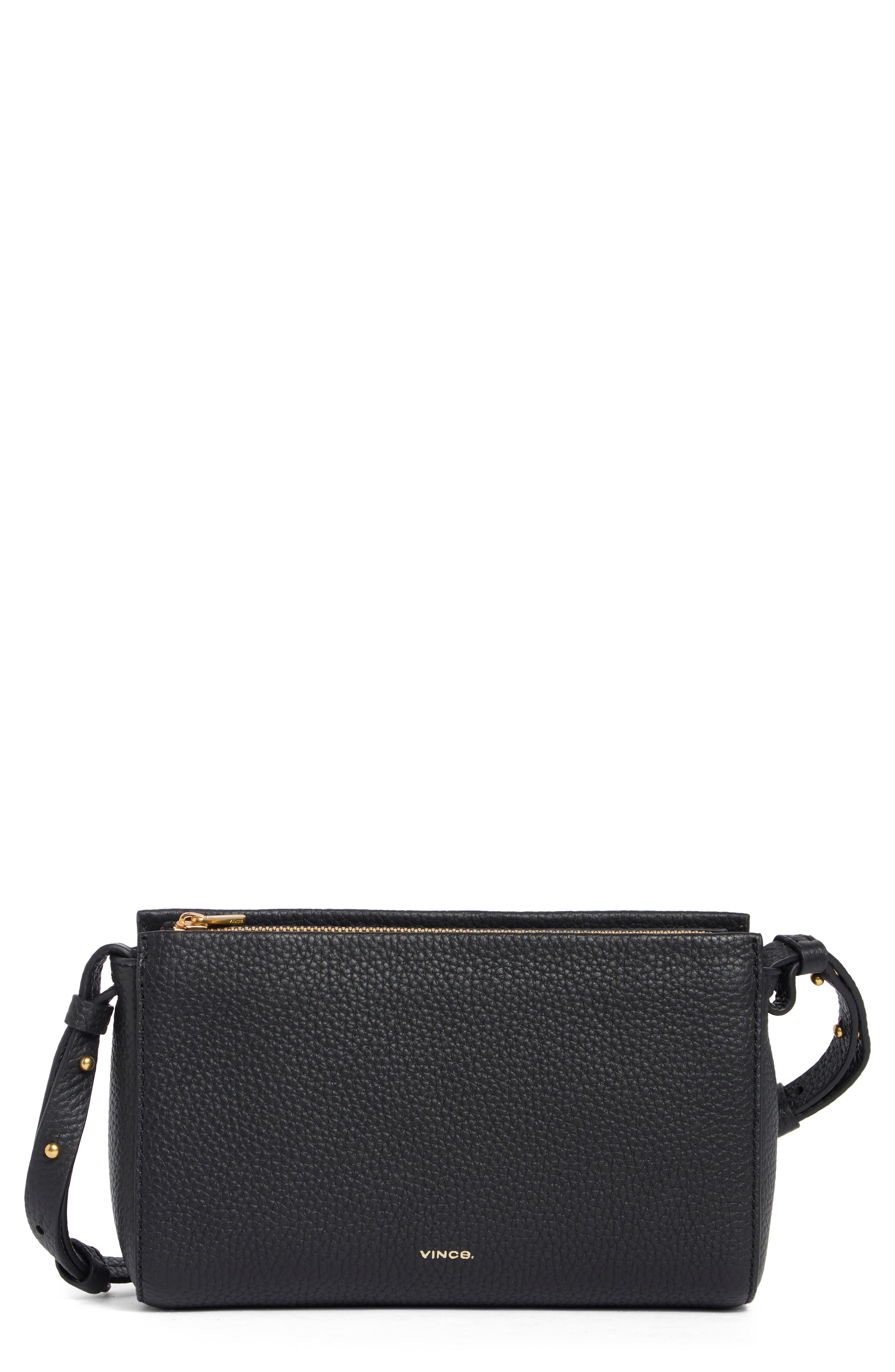 Vince Smyrna Top Zip Crossbody Bag, Main, color, Black