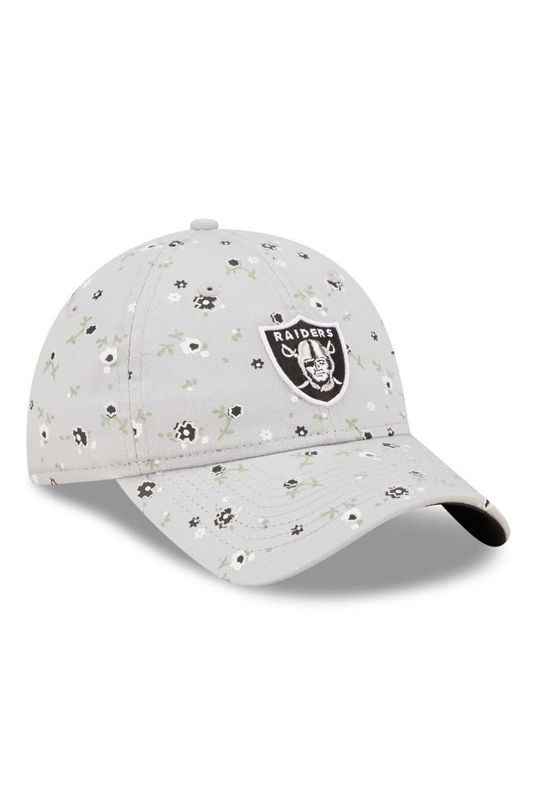 Women's New Era Gray Las Vegas Raiders  Floral 9TWENTY Adjustable Hat, Alternate, color, Gray