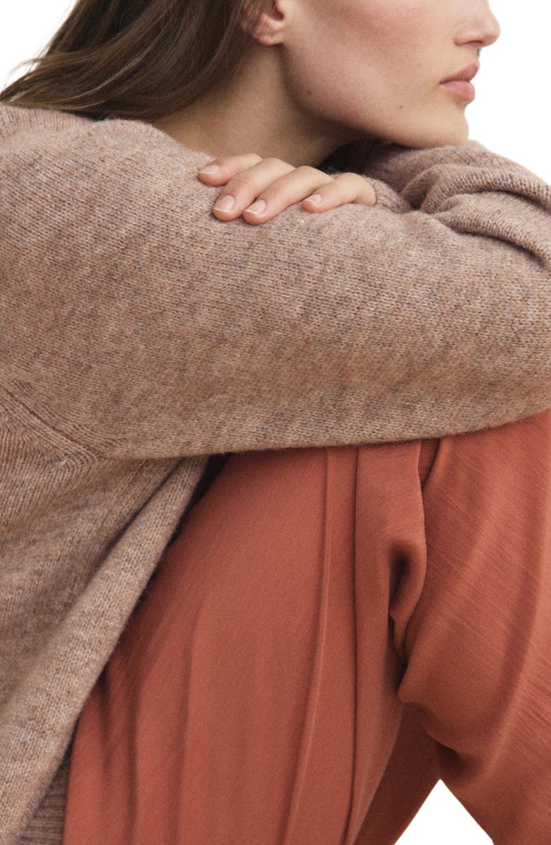 MANGO Crewneck Sweater, Alternate, color, Medium Pink