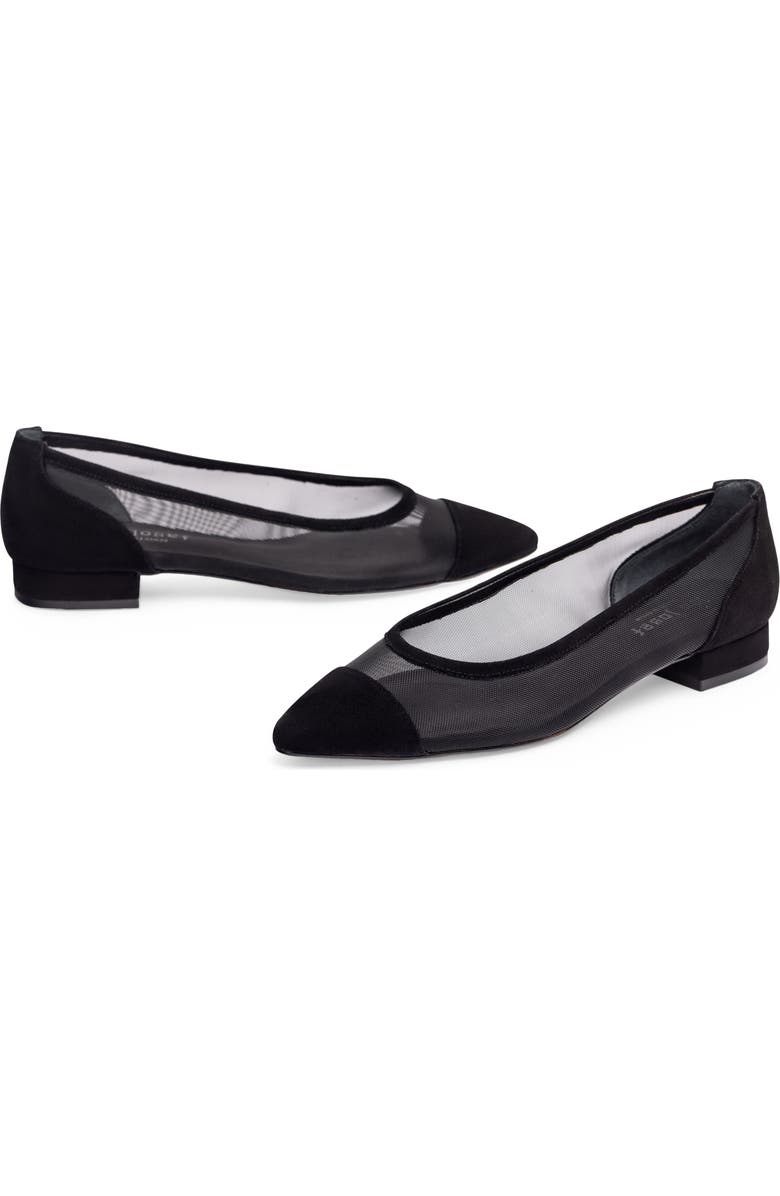 Jon Josef Ray Pointed Toe Flat, Alternate, color, Black Suede Combo