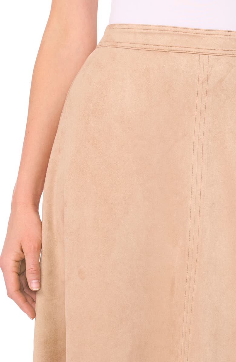 Parker The Lillian Slim Faux Suede Midi Skirt, Alternate, color, Stone Fox