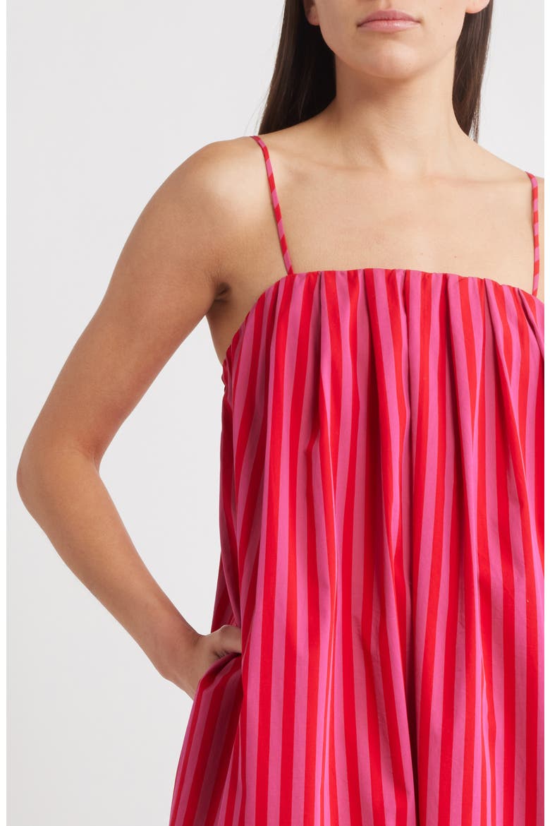 Marsha Stripe Cotton Midi Sundress, Alternate, color, MODERN FUCHSIA
