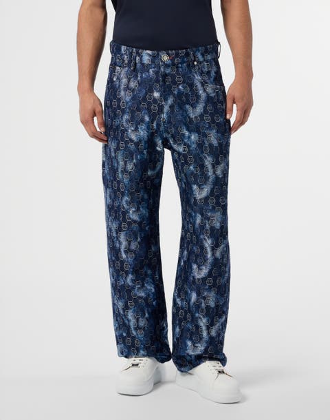 Beach Boy Fit Jeans Jacquard Monogram Men