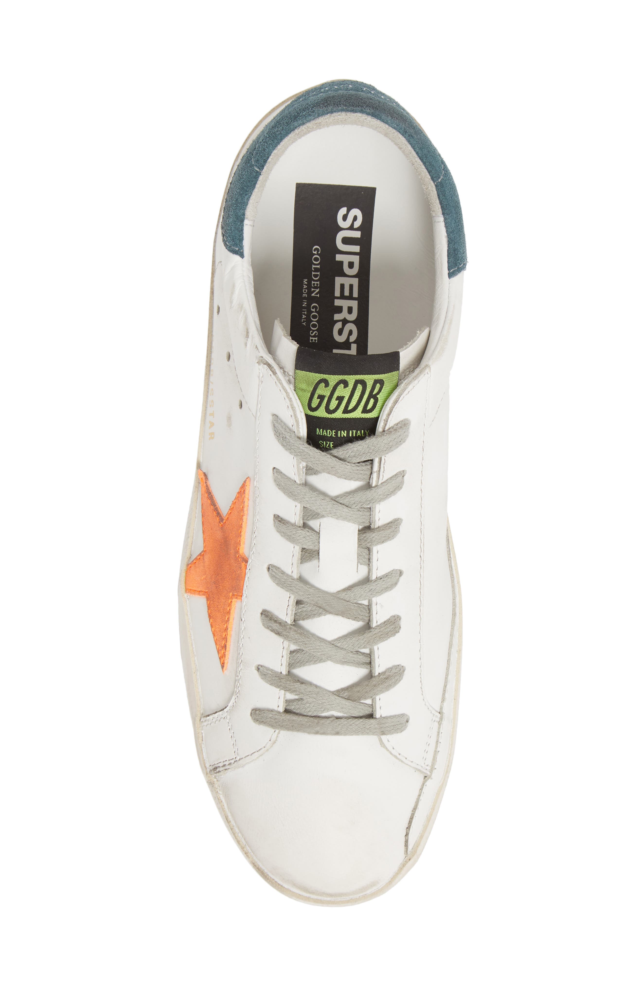 Super Star Sneaker (Nordstrom Exclusive), Alternate, color, WHITE LEATHER/ APRICOT STAR